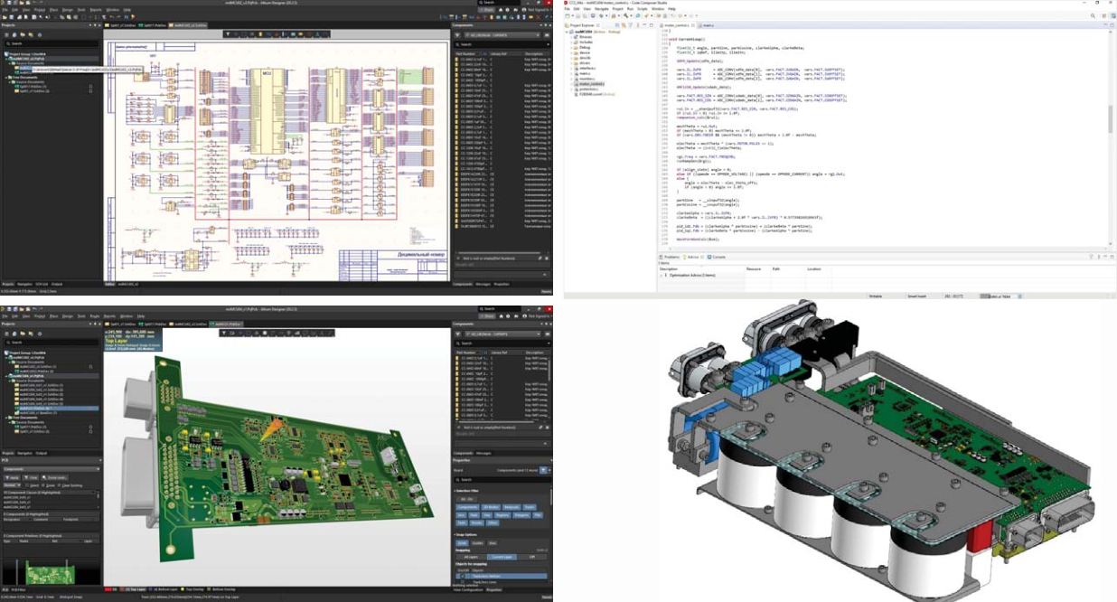 Скриншоты экранов разработки электронных блоков управления